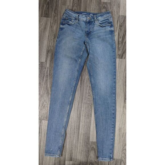 (3/$35) Old Navy Womens Size 0 Mid Rise Rockstar Super Skinny Denim Blue Jeans - Picture 1 of 10